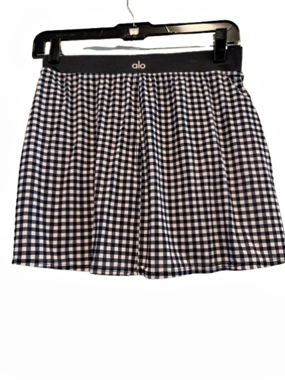 Alo Gingham Mini Skirt in Black & White Like New